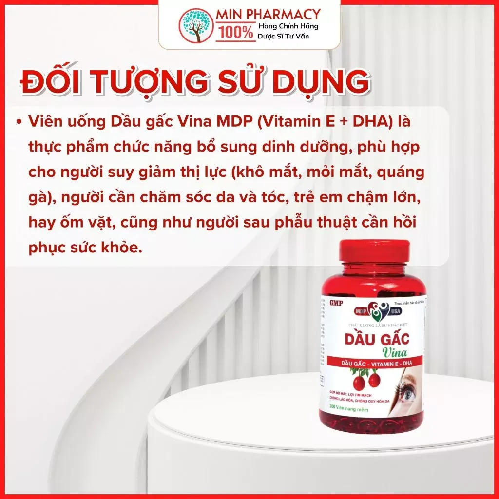 Viên Uống Dầu Gấc Vina MDP 200 Viên - Bổ Sung Dưỡng Chất Cho Mắt Và Não Bộ 3 Viên Uống Dầu Gấc Vina MDP 200 Viên - Bổ Sung Dưỡng Chất Cho Mắt Và Não Bộ - Ảnh 3