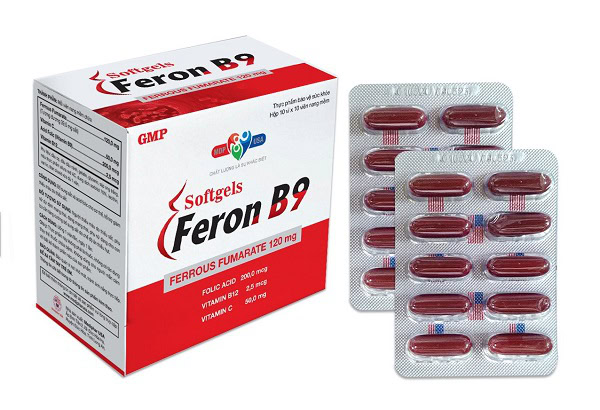 Viên uống Feron B9 Bổ sung sắt, acid folic và các vitamin nhóm B - Hộp 100 viên