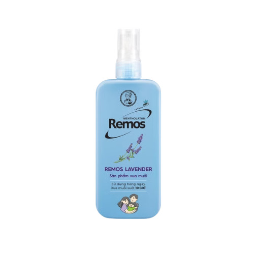 Xịt chống muỗi Remos Lavender 70ml Bảo Vệ Da Khỏi Muỗi Và Côn Trùng 1 Xịt chống muỗi Remos Lavender 70ml