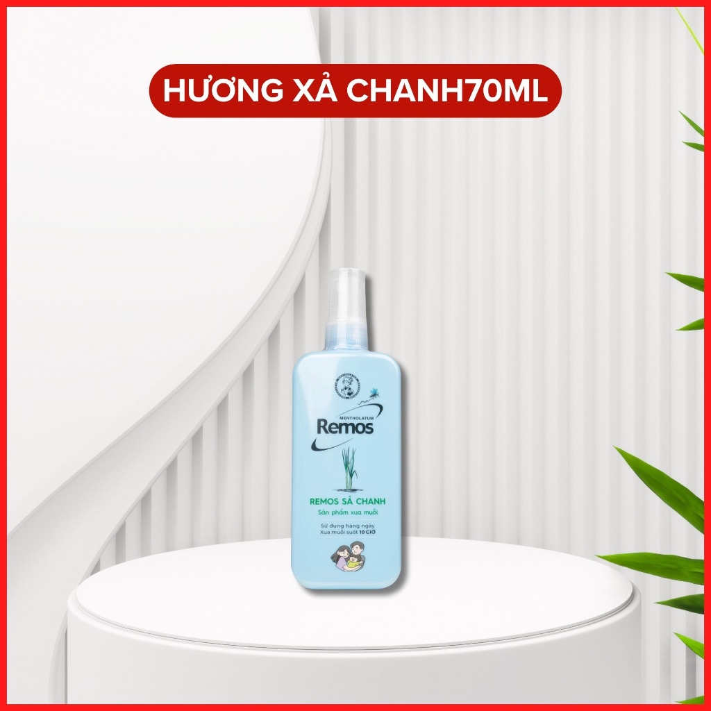XỊT CHỐNG MUỖI REMOS - Hương Sả Chanh - Chai 70ml 2 XỊT CHỐNG MUỖI REMOS - Hương Sả Chanh - Chai 70ml - Ảnh 2