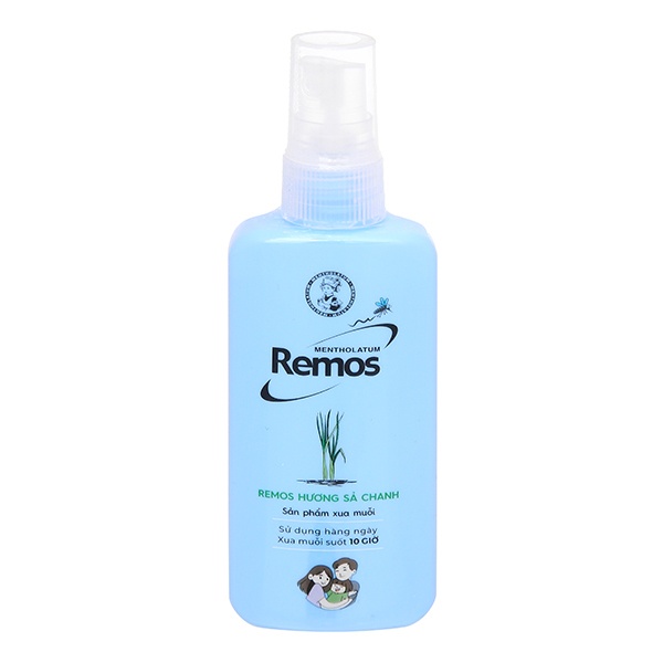 XỊT CHỐNG MUỖI REMOS - Hương Sả Chanh - Chai 70ml 1 XỊT CHỐNG MUỖI REMOS - Hương Sả Chanh - Chai 70ml