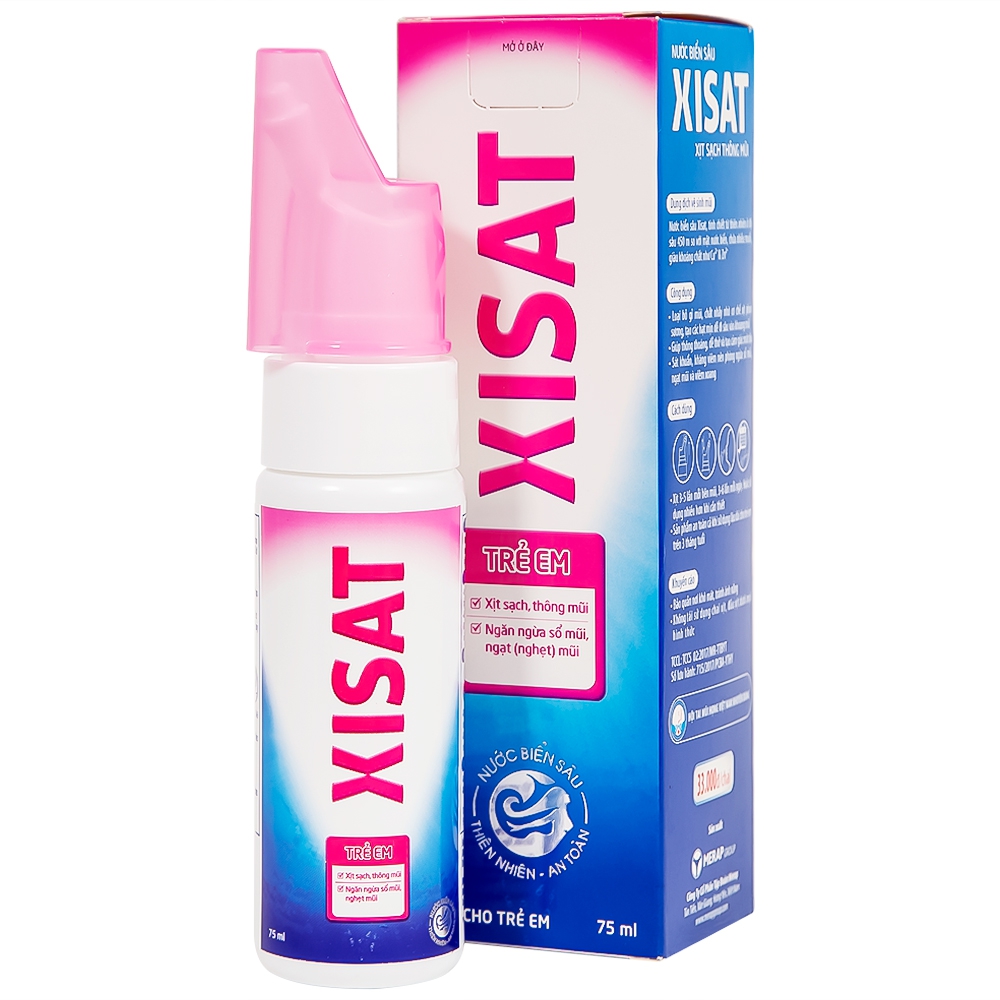 XỊT RỬA MŨI XISAT Chai 75ml - Trẻ em 1 XỊT RỬA MŨI XISAT Chai 75ml - Trẻ em