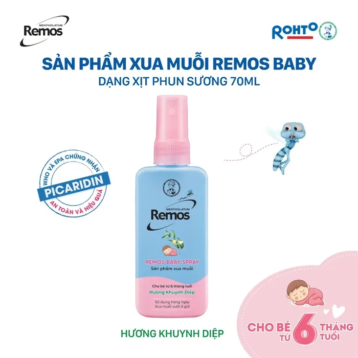Xịt Chống Muỗi Remos Baby 70ml Hương Khuynh Diệp Hỗ Trợ Xua Muỗi Bảo Vệ Da 3 Xịt Chống Muỗi Remos Baby 70ml Hương Khuynh Diệp Hỗ Trợ Xua Muỗi Bảo Vệ Da - Ảnh 3