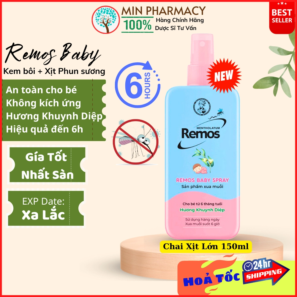 Xịt Chống Muỗi Remos Baby Spray 150ml Hương Khuynh Diệp 150ml Bảo Vệ Da Bé 3 Xịt Chống Muỗi Remos Baby Spray 150ml Hương Khuynh Diệp 150ml Bảo Vệ Da Bé - Ảnh 3
