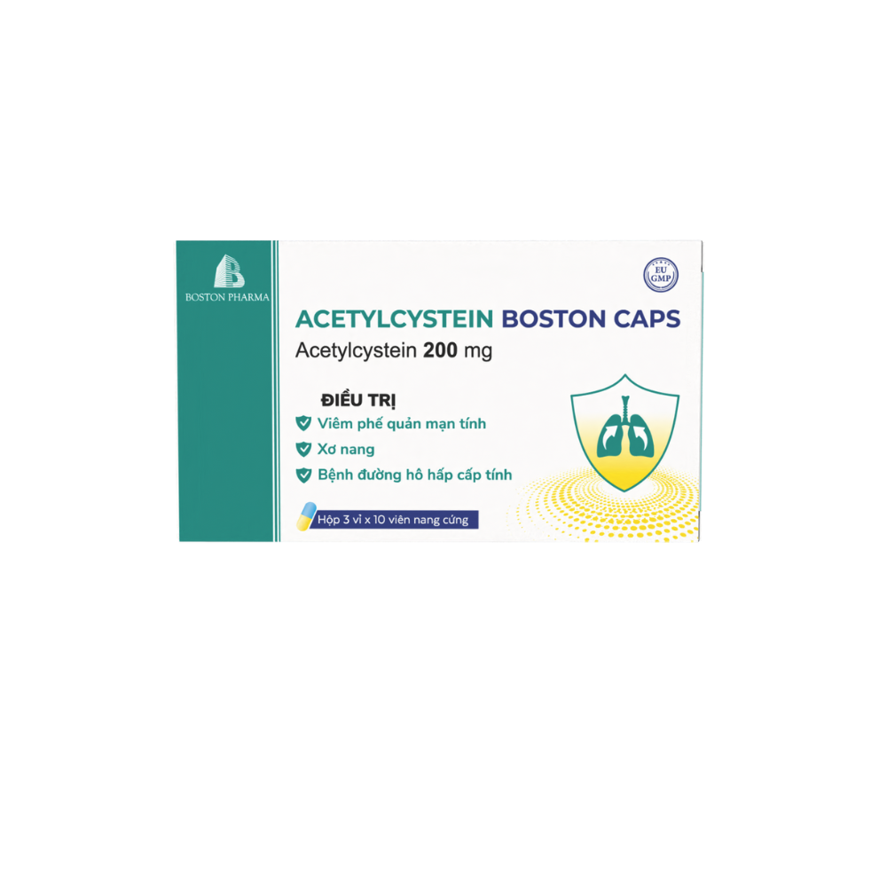 ACETYLCYSTEIN BOSTON CAPS (3 vỉ x 10 viên) 1 ACETYLCYSTEIN BOSTON CAPS (3 vỉ x 10 viên)