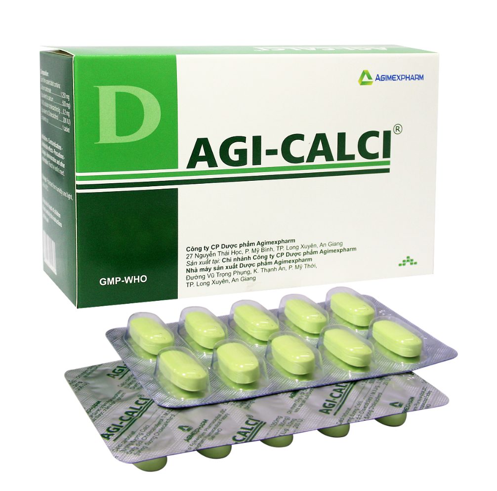 Thuốc Agi-calci Agimexpharm (20 vỉ x 10 viên) 1 Thuốc Agi-calci Agimexpharm (20 vỉ x 10 viên)