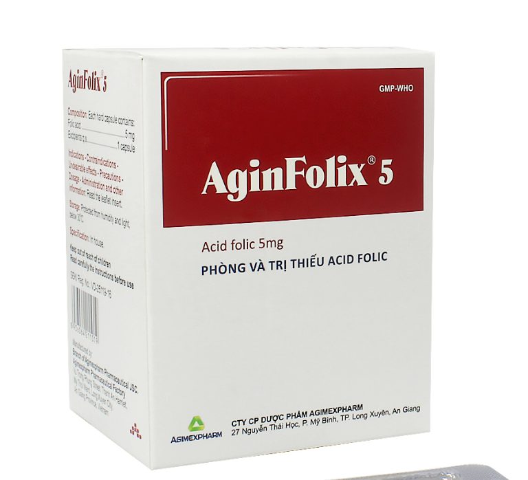 Thuốc Aginfolix 5 Agimexpharm phòng và trị thiếu acid folic (10 vỉ x 10 viên) 2 Thuốc Aginfolix 5 Agimexpharm phòng và trị thiếu acid folic (10 vỉ x 10 viên) - Ảnh 2