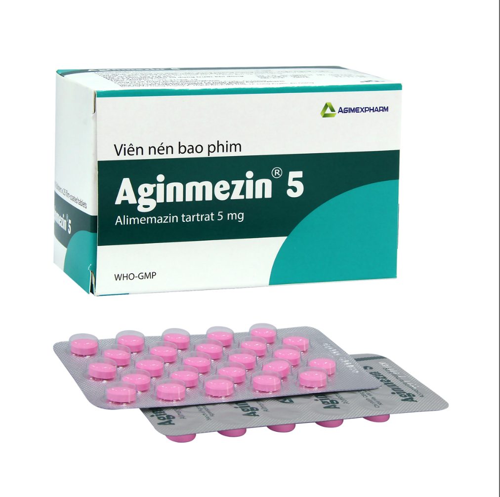 Thuốc Aginmezin 5 Agimexpharm điều trị dị ứng hô hấp, viêm mũi, hắt hơi, sổ mũi (10 vỉ x 25 viên) 1 Thuốc Aginmezin 5 Agimexpharm điều trị dị ứng hô hấp, viêm mũi, hắt hơi, sổ mũi (10 vỉ x 25 viên)