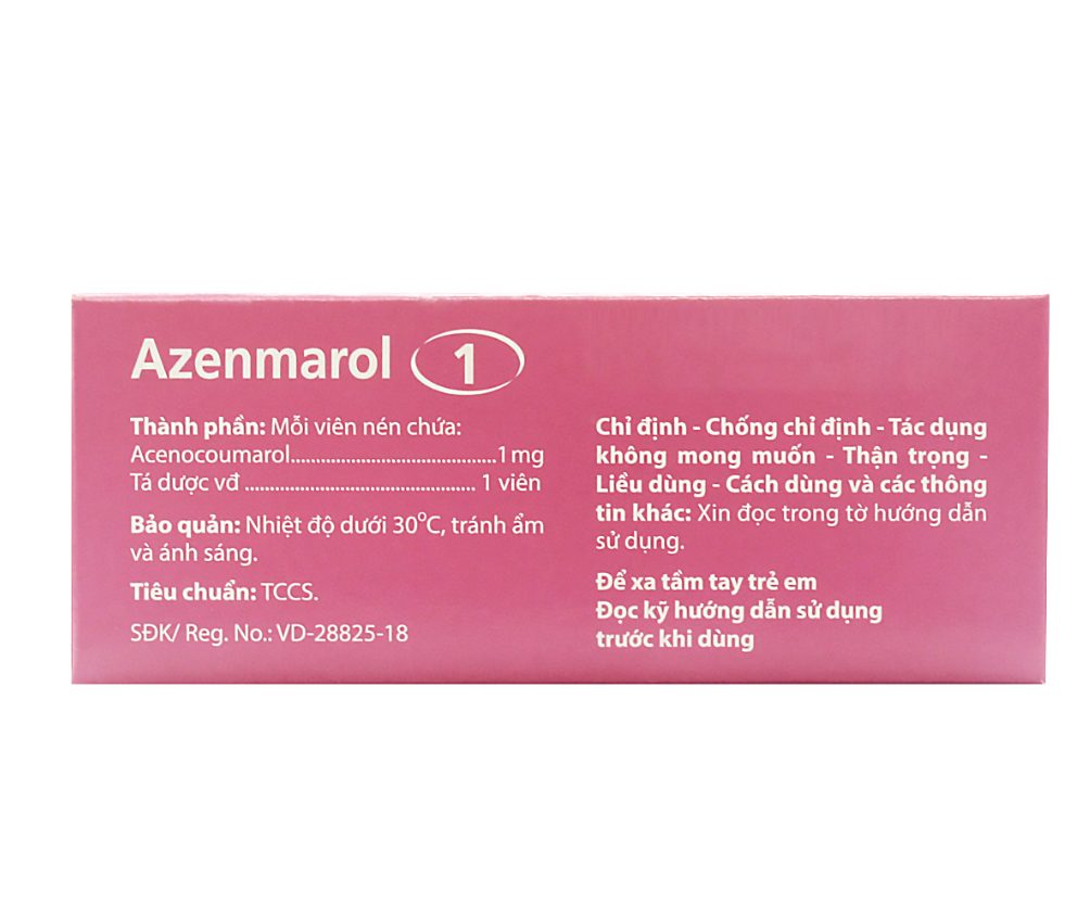 AZENMAROL 1 AGIMEXPHARM (ACENOCOUMAROL ) 3 AZENMAROL 1 AGIMEXPHARM (ACENOCOUMAROL ) - Ảnh 3