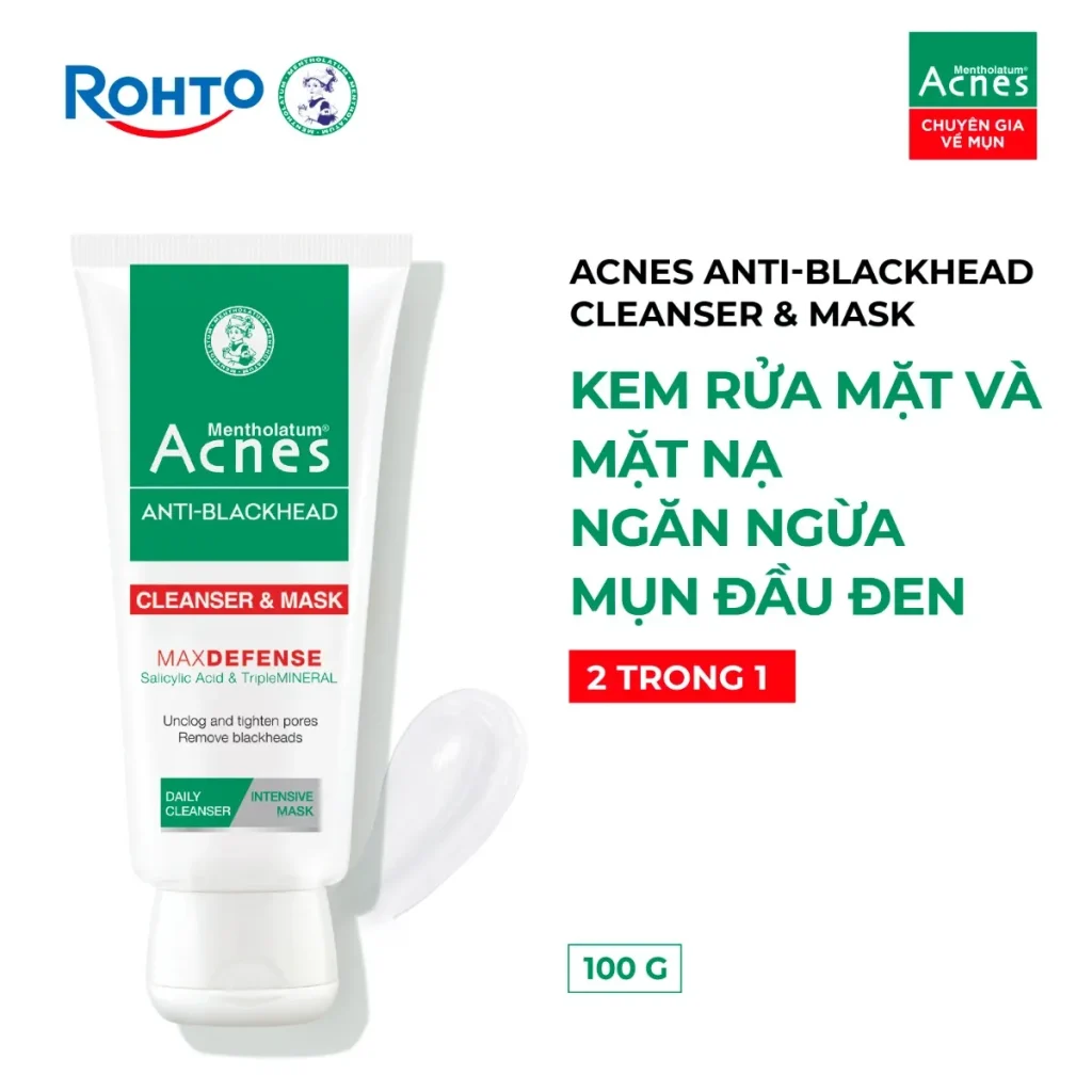 Acnes Anti-Blackhead Cleanser & Mask 100g 2 Acnes Anti-Blackhead Cleanser & Mask 100g - Ảnh 2