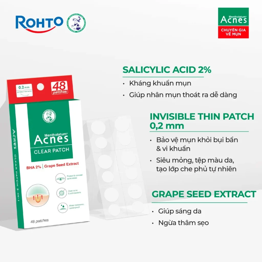 Miếng Dán Mụn Acnes Clear Patch Bảo Vệ Nốt Mụn 48 Miếng 3 Miếng Dán Mụn Acnes Clear Patch Bảo Vệ Nốt Mụn 48 Miếng - Ảnh 3