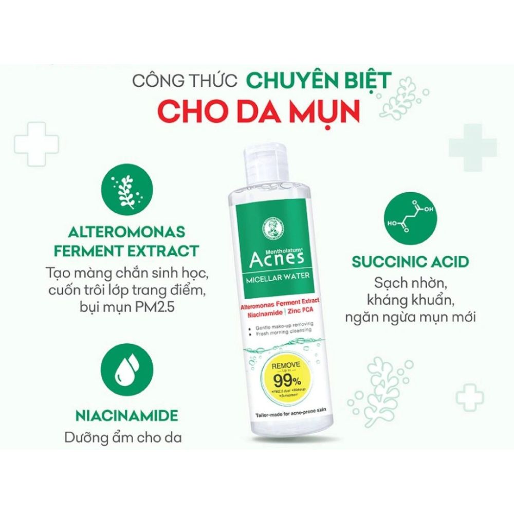 Nước Tẩy Trang Acnes Micellar Water Làm Sạch Dịu Nhẹ 200ml 5 Nước Tẩy Trang Acnes Micellar Water Làm Sạch Dịu Nhẹ 200ml - Ảnh 5