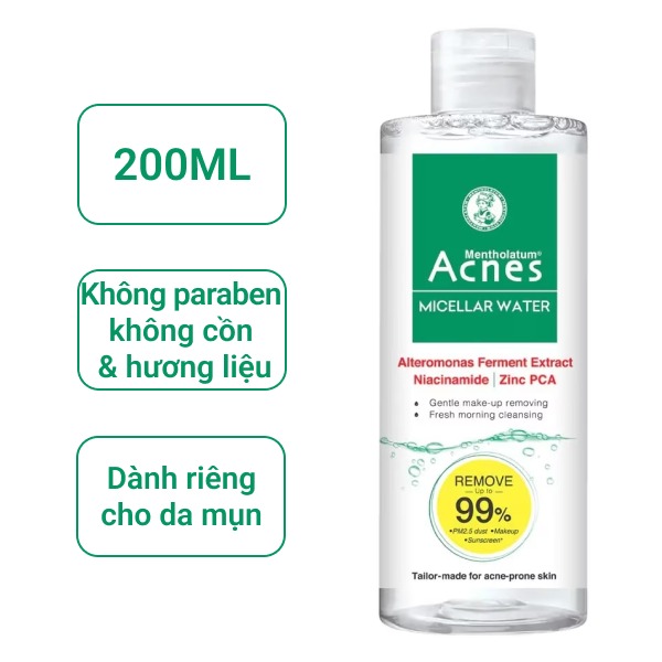 Nước Tẩy Trang Acnes Micellar Water Làm Sạch Dịu Nhẹ 200ml 2 Nước Tẩy Trang Acnes Micellar Water Làm Sạch Dịu Nhẹ 200ml - Ảnh 2