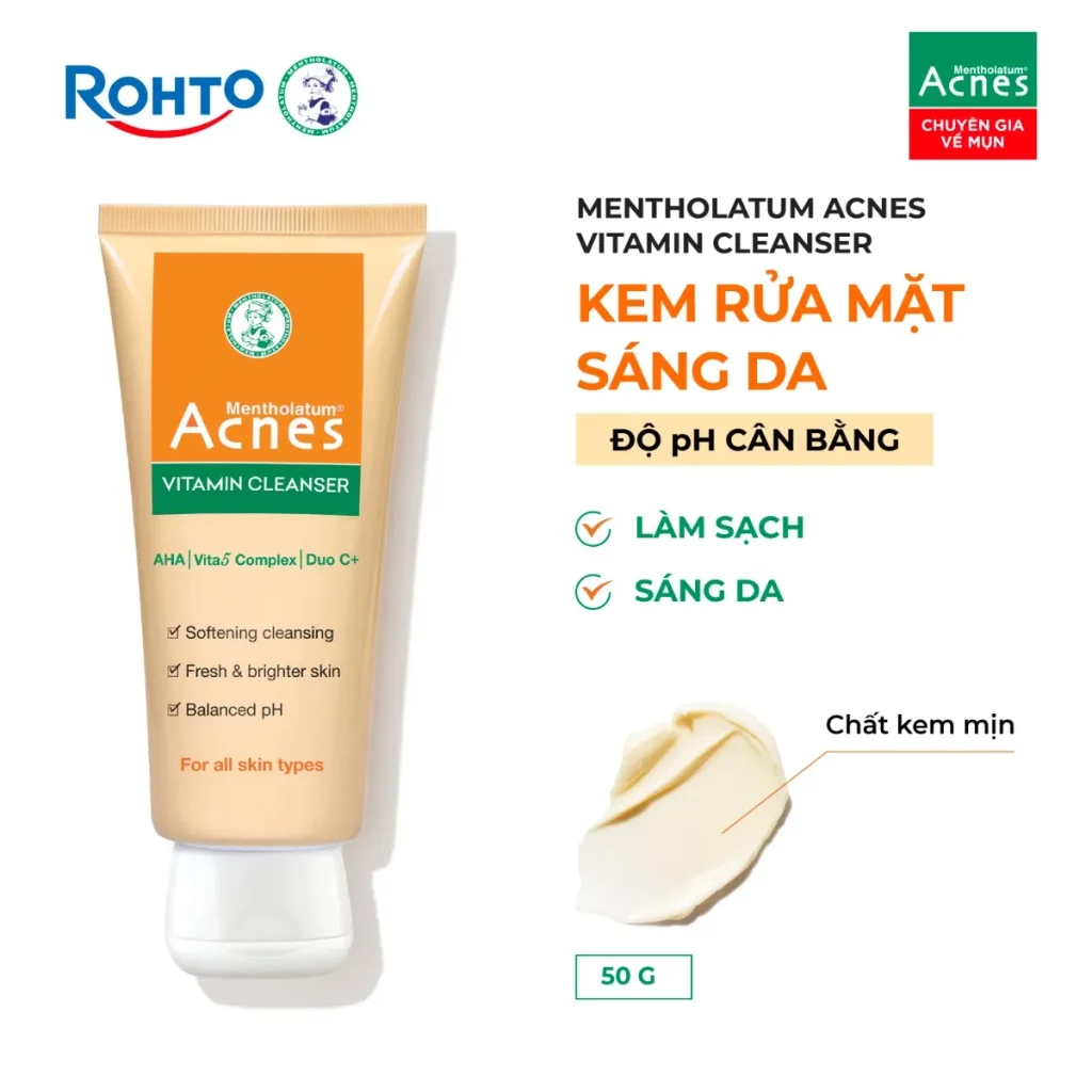Sữa Rửa Mặt Acnes Vitamin Cleanser 50g Sáng Da Mờ Thâm 2 Sữa Rửa Mặt Acnes Vitamin Cleanser 50g Sáng Da Mờ Thâm - Ảnh 2