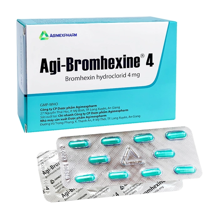 Agi-Bromhexine 4 Agimexpharm (10 vỉ x 10 viên) 1 Agi-Bromhexine 4 Agimexpharm (10 vỉ x 10 viên)