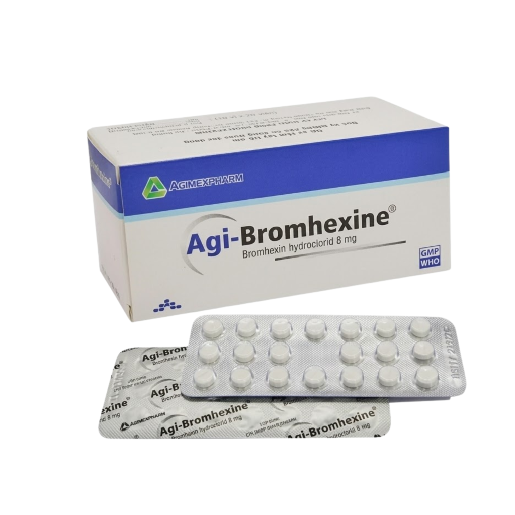 Agi-Bromhexine 8mg (10 vỉ x 20 viên) 1 Agi-Bromhexine 8mg (10 vỉ x 20 viên)