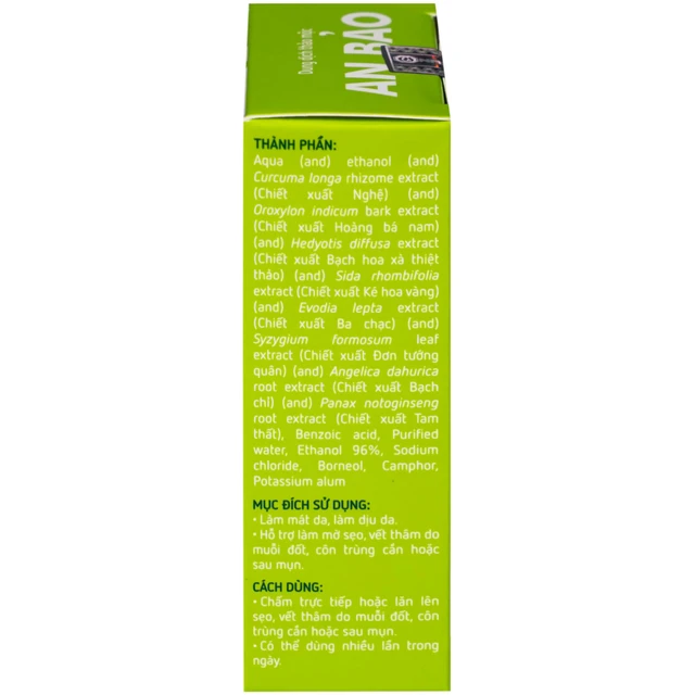 An Bảo giảm sưng, ngứa do côn trùng đốt (chai 12ml) 3 An Bảo giảm sưng, ngứa do côn trùng đốt (chai 12ml) - Ảnh 3