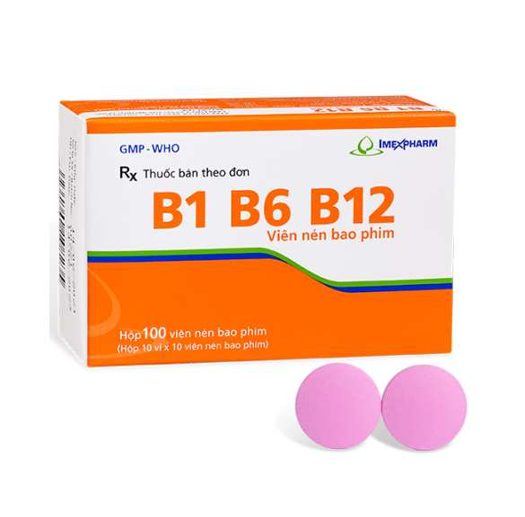 B1 B6 B12 Imexpharm trị viêm dây thần kinh, thiếu máu ác tính (10 vỉ x 10 viên) 1 B1 B6 B12 Imexpharm trị viêm dây thần kinh, thiếu máu ác tính (10 vỉ x 10 viên)