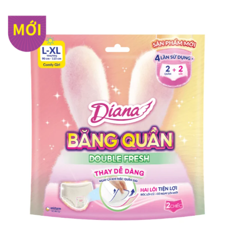 BVS Diana Băng Quần Double Fresh L-XL 2chiếc 2 BVS Diana Băng Quần Double Fresh L-XL 2chiếc - Ảnh 2
