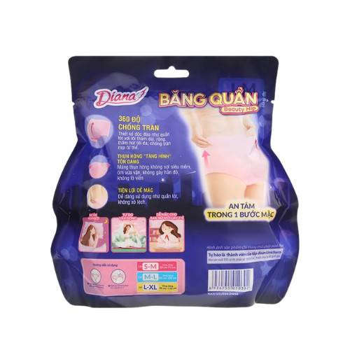 BVS Diana băng quần Beauty Hip - Size L-XL Gói 2M 2 BVS Diana băng quần Beauty Hip - Size L-XL Gói 2M - Ảnh 2