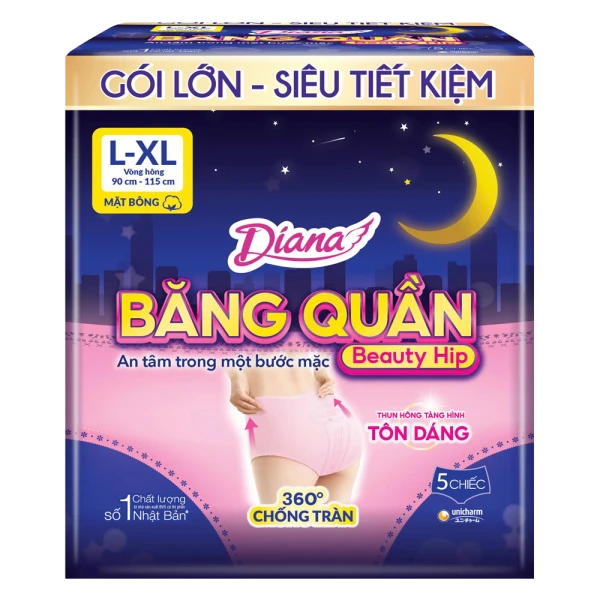 BVS Diana băng quần Beauty Hip - Size L-XL Gói 5M 2 BVS Diana băng quần Beauty Hip - Size L-XL Gói 5M - Ảnh 2