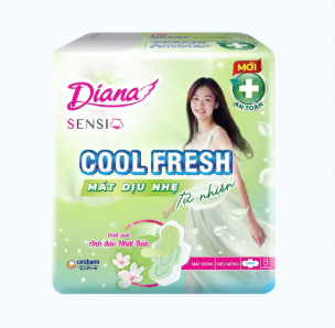 Băng vệ sinh Diana mát dịu mỏng có cánh SenSi Cool Fresh (8 Miếng/Gói) 2 Băng vệ sinh Diana mát dịu mỏng có cánh SenSi Cool Fresh (8 Miếng/Gói) - Ảnh 2