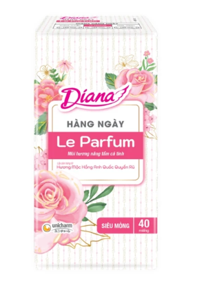 Băng vệ sinh hằng ngày Diana Le Parfum mộc hồng gói 40 miếng/Gói 2 Băng vệ sinh hằng ngày Diana Le Parfum mộc hồng gói 40 miếng/Gói - Ảnh 2