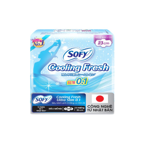 Băng vệ sinh siêu mỏng mát lạnh có cánh Sofy Cooling Fresh 23cm 8 miếng 1 Băng vệ sinh siêu mỏng mát lạnh có cánh Sofy Cooling Fresh 23cm 8 miếng