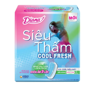 Băng vệ sinh siêu thấm Diana Cool Fresh mỏng không cánh 23cm (Gói 8 miếng) 2 Băng vệ sinh siêu thấm Diana Cool Fresh mỏng không cánh 23cm (Gói 8 miếng) - Ảnh 2