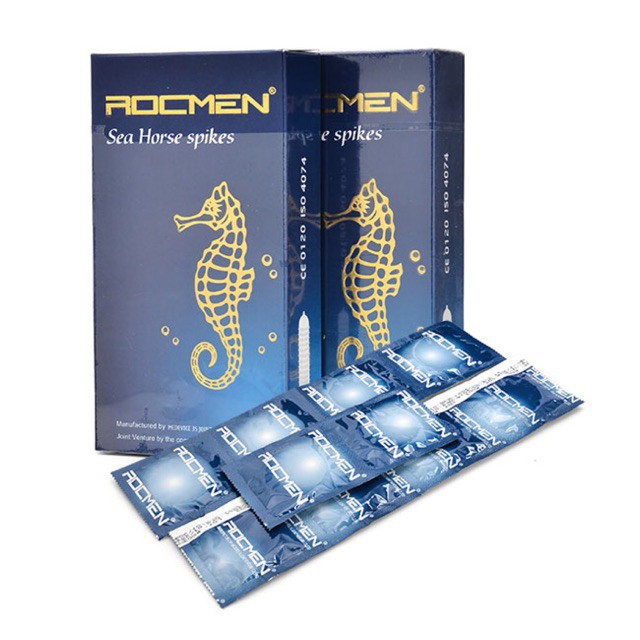 Bao Cao Su Rocmen Cá Ngựa Xanh 10 Cái, Gân Gai Gel Bôi Trơn 2 Bao Cao Su Rocmen Cá Ngựa Xanh 10 Cái, Gân Gai Gel Bôi Trơn - Ảnh 2