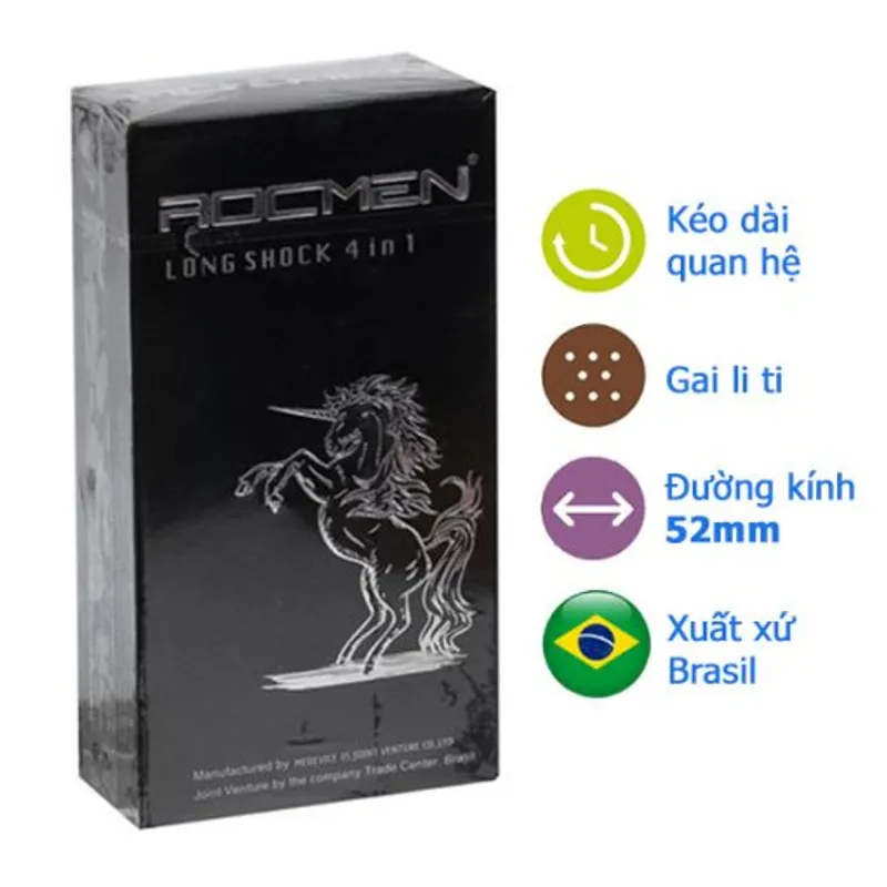 Bao cao su Rocmen Long Shock 4 in 1 12 cái hỗ trợ kéo dài thời gian 2 Bao cao su Rocmen Long Shock 4 in 1 12 cái hỗ trợ kéo dài thời gian - Ảnh 2