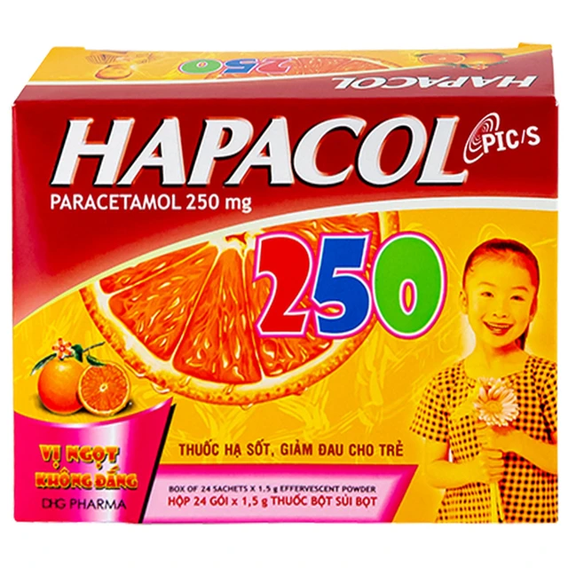 Bột Hapacol 250 DHG giảm đau, hạ sốt (24 gói) 1 Bột Hapacol 250 DHG giảm đau, hạ sốt (24 gói)