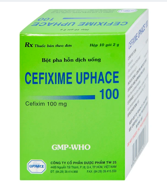 Bột pha hỗn dịch uống Cefixime Uphace 100mg điều trị nhiễm khuẩn (10 gói x 2g) OPC 1 Bột pha hỗn dịch uống Cefixime Uphace 100mg điều trị nhiễm khuẩn (10 gói x 2g) OPC