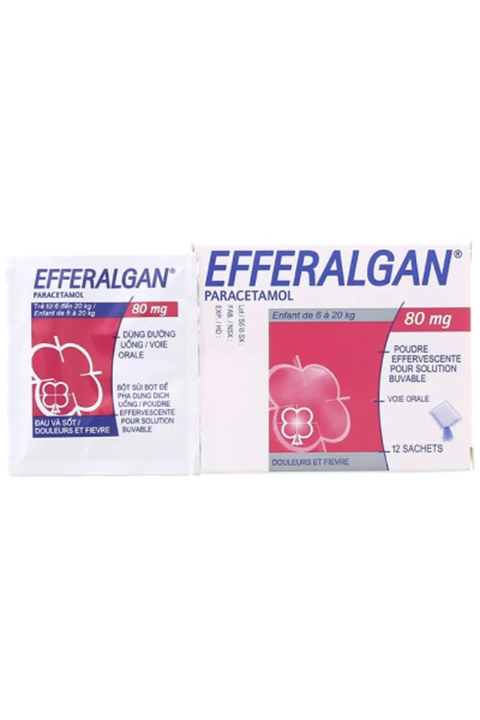 Bột sủi bọt Efferalgan 80mg giảm đau từ nhẹ đến vừa và hạ sốt (hộp 12 gói) 1 Bột sủi bọt Efferalgan 80mg giảm đau từ nhẹ đến vừa và hạ sốt (hộp 12 gói)