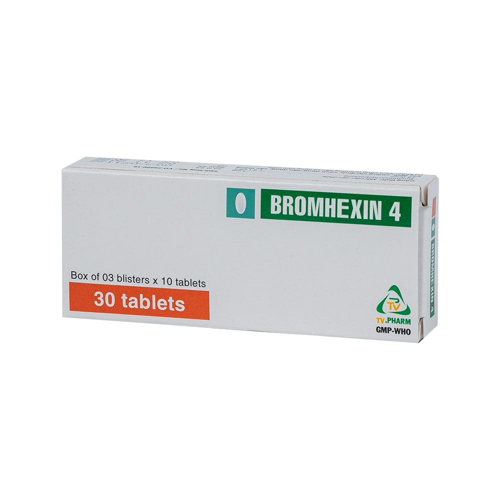 Bromhexin 4mg (3 vỉ x 10 viên) 1 Bromhexin 4mg (3 vỉ x 10 viên)