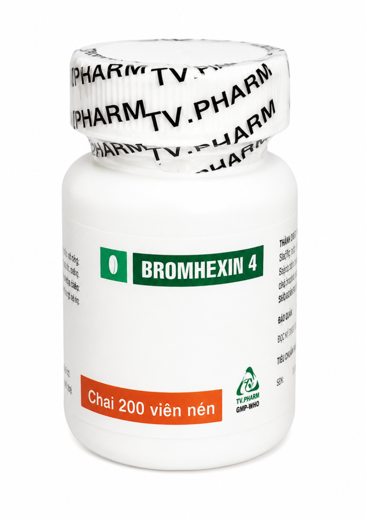 BROMHEXIN 4MG -TV.PHARM 200 VIÊN 1 BROMHEXIN 4MG -TV.PHARM 200 VIÊN