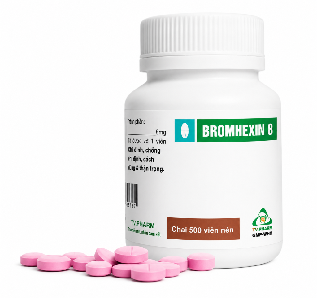 BROMHEXIN 8MG -TV.PHARM 500 VIÊN 1 BROMHEXIN 8MG -TV.PHARM 500 VIÊN