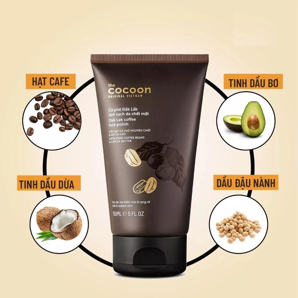 Cà phê Đắk Lắk Cocoon Làm Sạch Da Chết Mặt 150ml 3 Cà phê Đắk Lắk Cocoon Làm Sạch Da Chết Mặt 150ml - Ảnh 3
