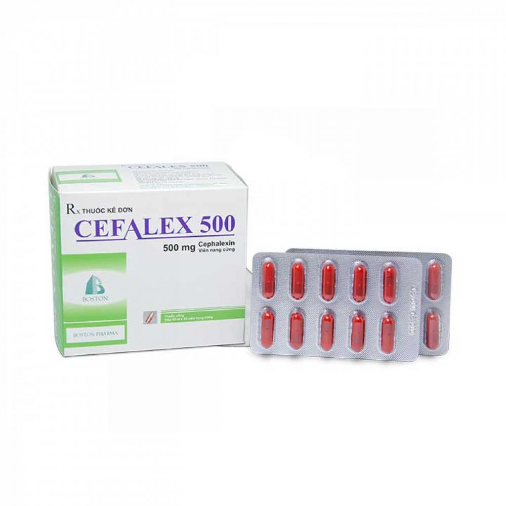 CEFALEX 500 CEPHALEXIN - BOSTON (10 VỈ X 10 VIÊN ) 1 CEFALEX 500 CEPHALEXIN - BOSTON (10 VỈ X 10 VIÊN )