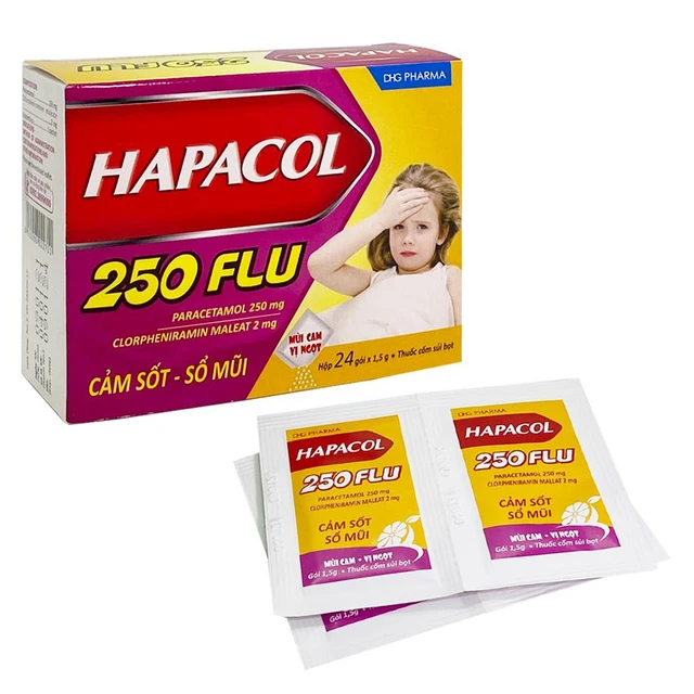 Cốm Hapacol 250 Flu DHG (24 gói) 1 Cốm Hapacol 250 Flu DHG (24 gói)