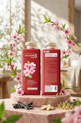 Dầu gội Thảo dược Thái Dương 3 Gold Hoa Đào (333ml) 3 Dầu gội Thảo dược Thái Dương 3 Gold Hoa Đào (333ml) - Ảnh 3