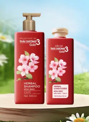 Dầu xả Thái Dương 3 Gold Hoa Đào (333ml) 4 Dầu xả Thái Dương 3 Gold Hoa Đào (333ml) - Ảnh 4