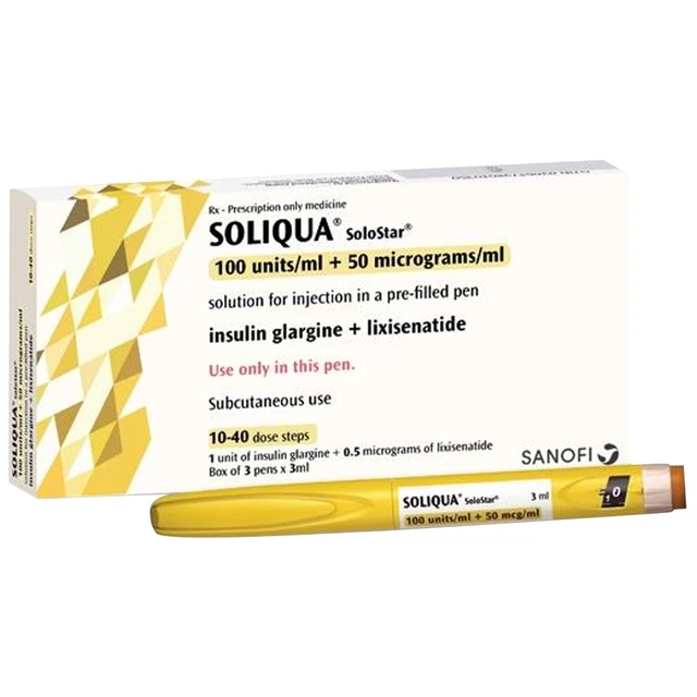 Dung dịch tiêm Soliqua SoloStar Sanofi điều trị đái tháo đường (3 bút) 1 Dung dịch tiêm Soliqua SoloStar Sanofi điều trị đái tháo đường (3 bút)