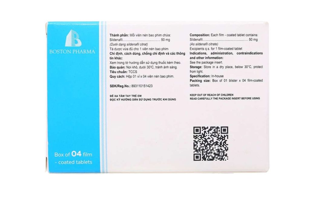 Eugra 50 trị rối loạn cương dương (1 vỉ x 4 viên) - Boston 3 Eugra 50 trị rối loạn cương dương (1 vỉ x 4 viên) - Boston - Ảnh 3