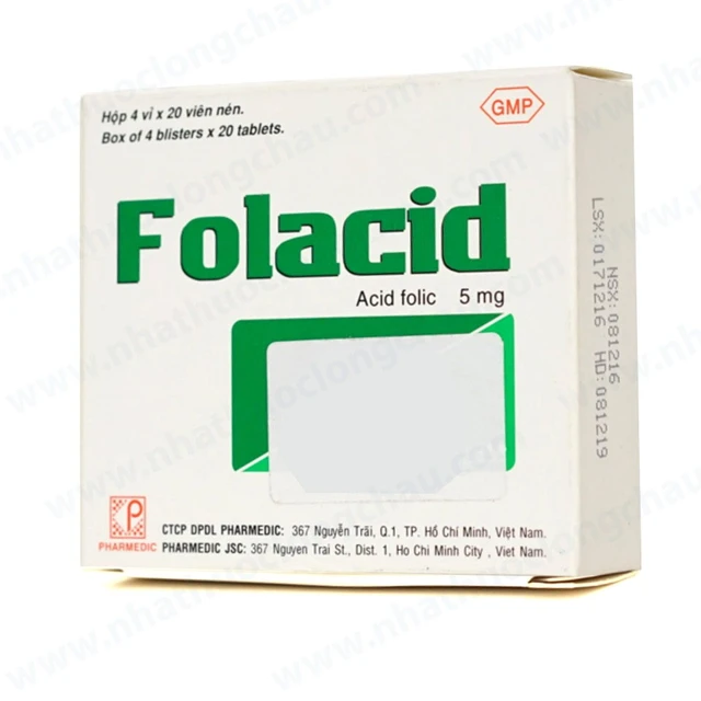 Folacid 5mg phòng và trị thiếu axit folic hộp 4 vỉ x 20 viên 2 Folacid 5mg phòng và trị thiếu axit folic hộp 4 vỉ x 20 viên - Ảnh 2