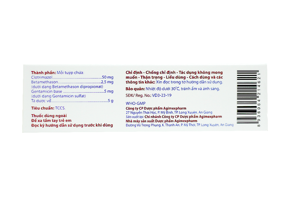 Gentritason Agimexpharm (Tuýp 5g) 3 Gentritason Agimexpharm (Tuýp 5g) - Ảnh 3
