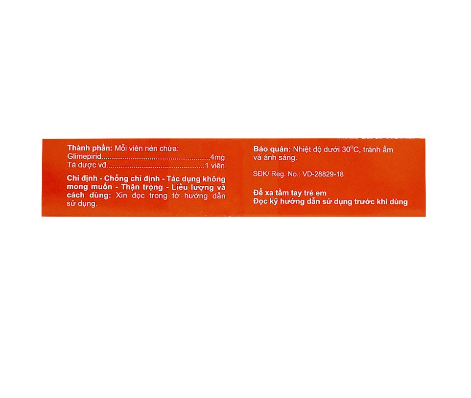 GLIMEGIM 4MG AGIMEXPHARM (GLIMEPIRID) 3 GLIMEGIM 4MG AGIMEXPHARM (GLIMEPIRID) - Ảnh 3