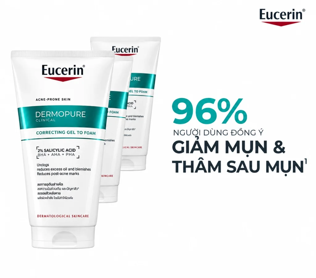 Gel Rửa Mặt Eucerin Dermopure 150ml Cho Da Mụn Sạch Sâu 2 Gel Rửa Mặt Eucerin Dermopure 150ml Cho Da Mụn Sạch Sâu - Ảnh 2