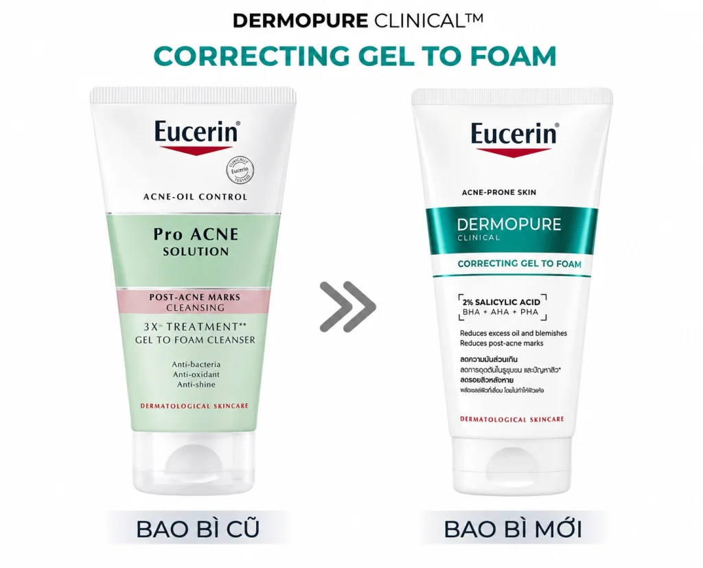 Gel Rửa Mặt Eucerin Dermopure 150ml Cho Da Mụn Sạch Sâu 3 Gel Rửa Mặt Eucerin Dermopure 150ml Cho Da Mụn Sạch Sâu - Ảnh 3