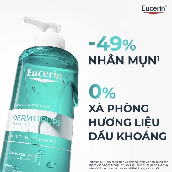 Gel Rửa Mặt Eucerin Dermopure Clinical 400ml Làm Sạch Da Dầu Mụn 4 Gel Rửa Mặt Eucerin Dermopure Clinical 400ml Làm Sạch Da Dầu Mụn - Ảnh 4